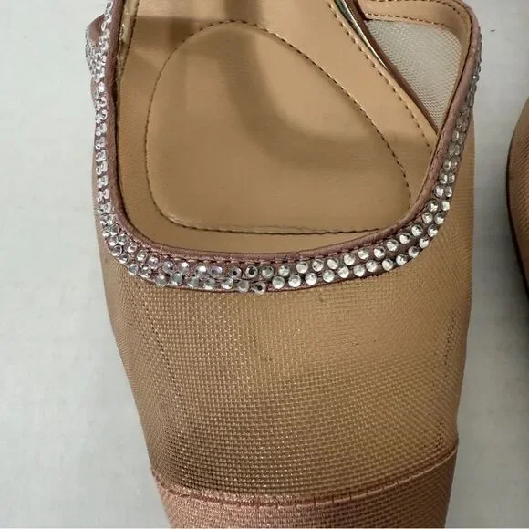 Jewel Badgley Mischka Tammy Mesh Pointed Toe Slingback Stiletto Heels Size 8.5 - Picture 5 of 11